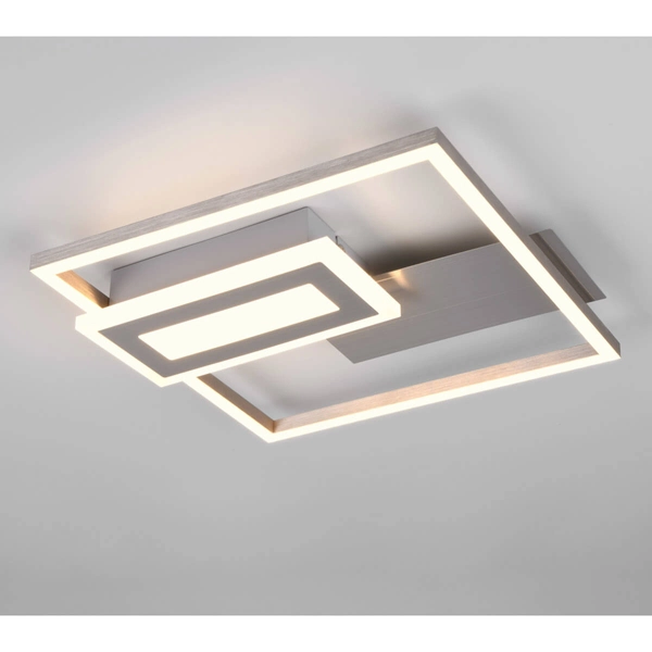 Geometryczna plafoniera Spiro R67862107 LED 22W 3000K do salonu nikiel
