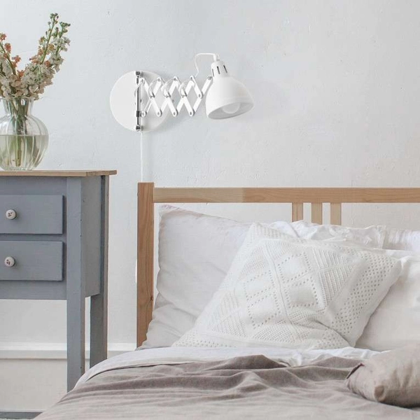 Regulowana LAMPA ścienna SCISSOR R20321031 RL Light loftowy kinkiet nożycowy harmonijka biała