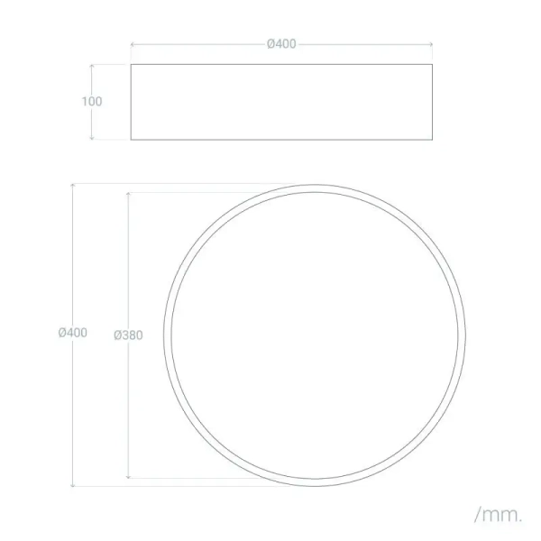 Plafon okrągły na korytarz Bora ABR-POB30W LED 30W czarny złoty