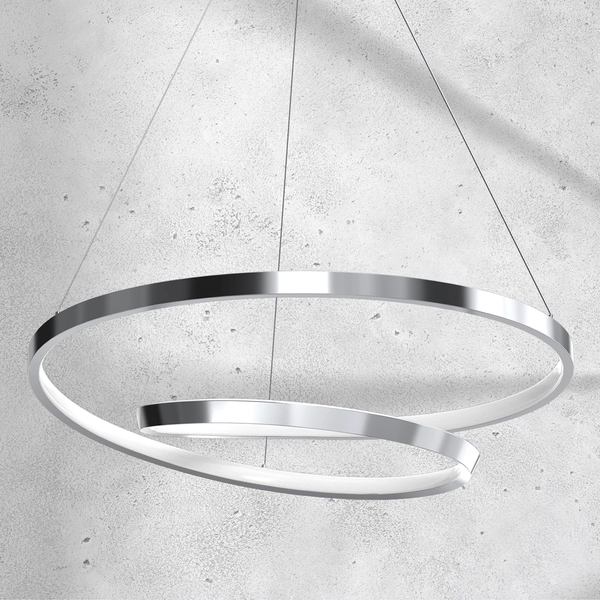 Salonowa lampa wisząca Lucero wstęga LED 48W rings chrom