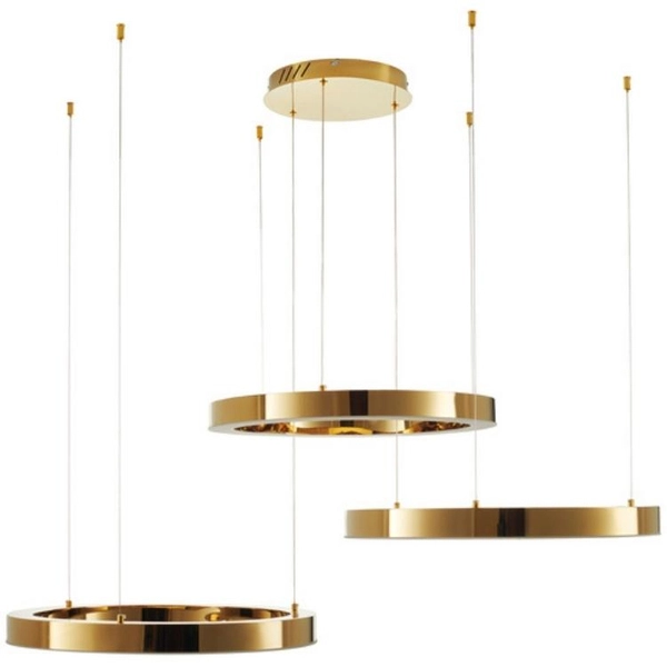 Lampa wisząca Circle DN924-60+60+60 gold Step LED 80W 3000K ringi złote