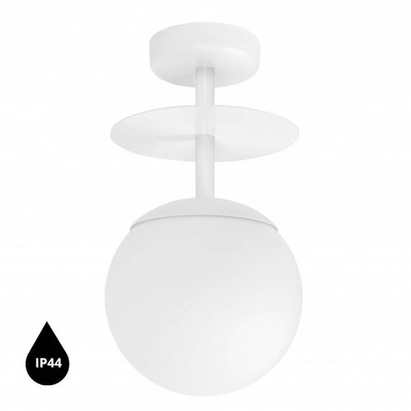 Łazienkowa lampa sufitowa Plaat PLB110S3 szklana dysk IP44 biały