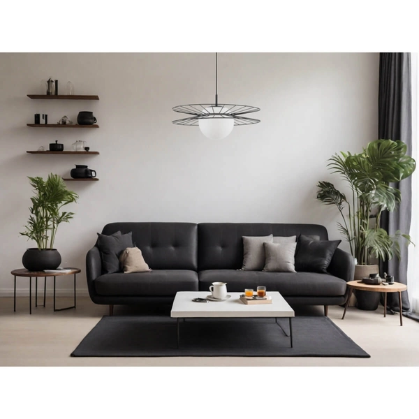 Druciana lampa wisząca MORELOS LE42939 nad stół czarna biała
