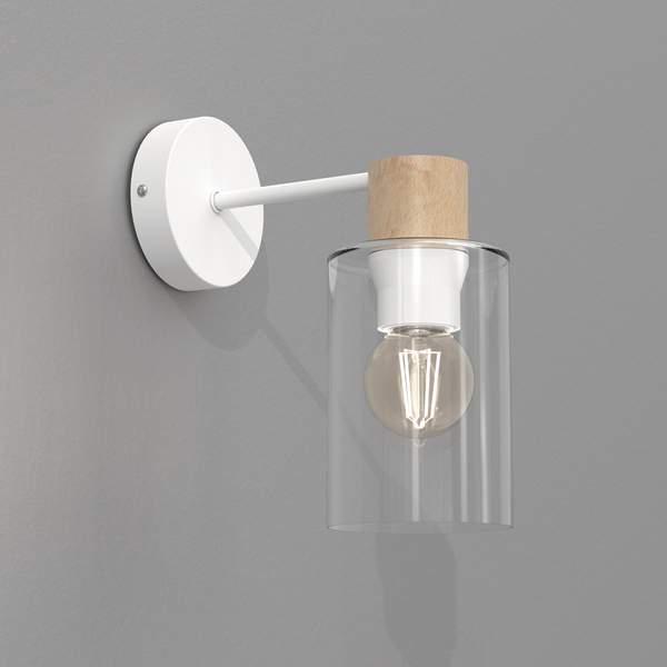 Lampa ścienna Madera MLP8553 loftowa biała drewniana