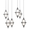 Wisząca lampa Fuente PND-34395-6-BK LED 180W 3000K czarny przezroczysty