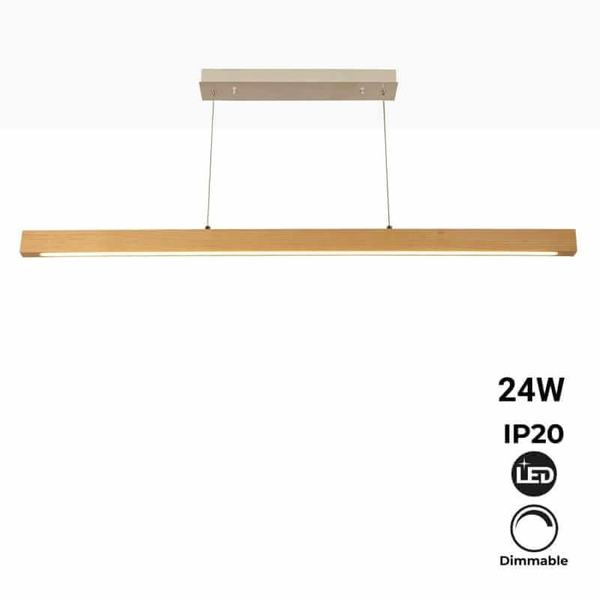 Wisząca lampa drewniana Dritta ABR-LLZ-24W LED 24W 3000K listwa brązowa