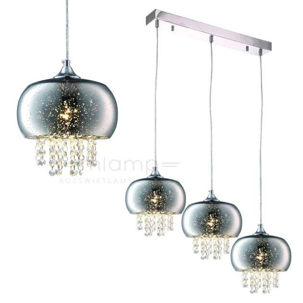 LAMPA wisząca STARLIGHT ML3787 Milagro metalowa OPRAWA listwa ZWIS z kryształkami kaskada glamour crystal chrom
