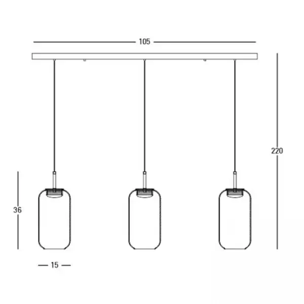 Potrójna lampa wisząca 23232 LED 36W 3000K do jadalni czarny złoty