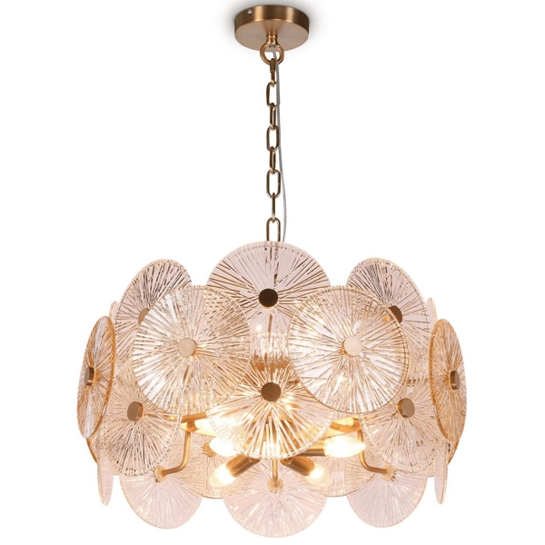 Wisząca lampa do salonu Aster MOD007PL-08G bursztyn złota