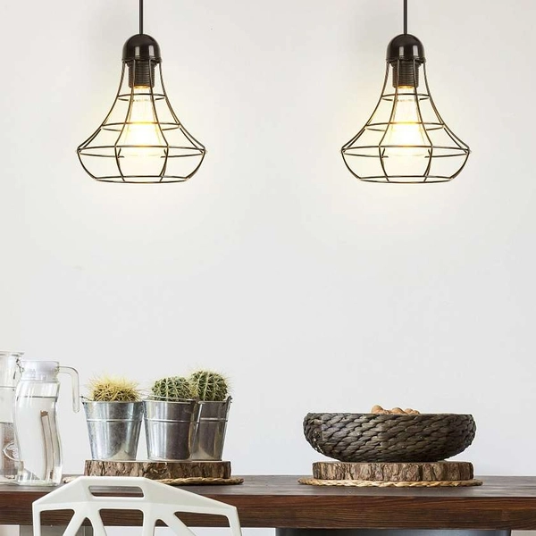 LAMPA wisząca RAMSEY 4649 Rabalux metalowa OPRAWA loftowa klatka ZWIS na kablu czarny