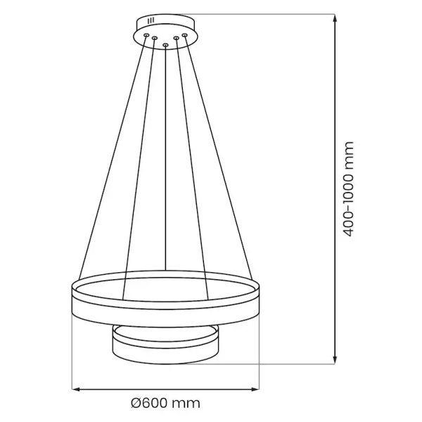 Podwójny ring zwisająca lampa Gala ML2243 LED 54W 4000K srebrny