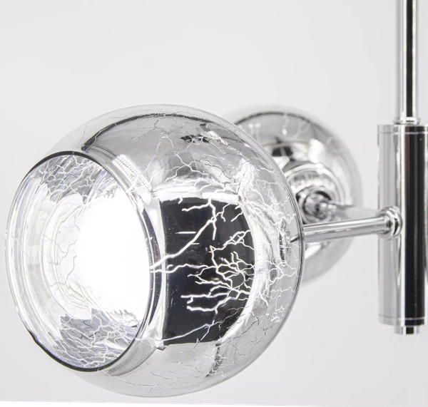 Szklana lampa sufitowa 2209/3 8C do jadalni chrom