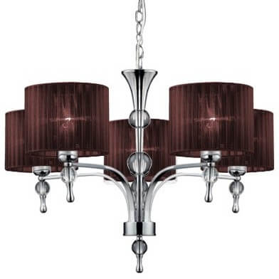 Wisząca lampa jadalniana Impress elegancka brązowa chrom