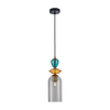 Szklana lampa wisząca Busco PND-30263-1C-BRO-SG przydymiony złoty kolorowy