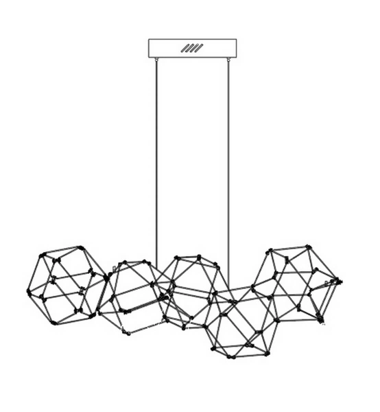 Designerska lampa wisząca ASIS LE42726 LED 25W 3000K geometryczna złota