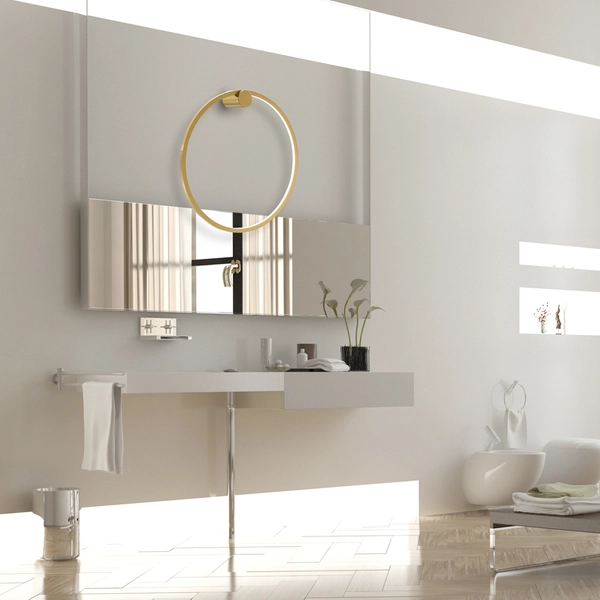 Okrągły kinkiet ścienny Saturno ML8851 Milagro LED 25W 4000K ring IP44 złoty