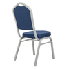 Materiałowe krzesło do salonu ARES KH1501100307 niebieski srebrny
