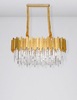 Stylowa lampa wisząca Campana do jadalni crystal złota
