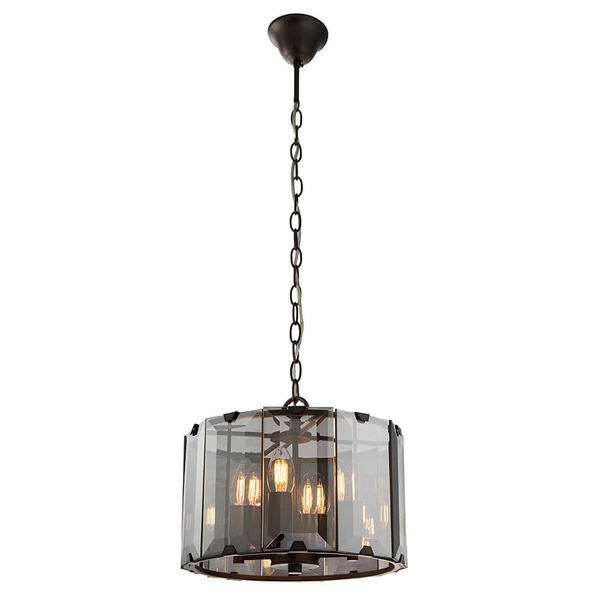 Szklana lampa wisząca nad stół Clooney 61281 loftowa przydymiony