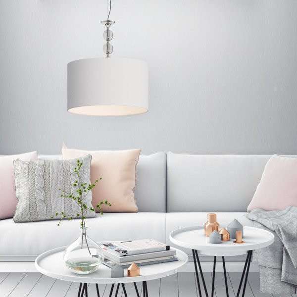 LAMPA wisząca REA RLD93163-1W Zumaline okrągła OPRAWA zwis abażurowy biały