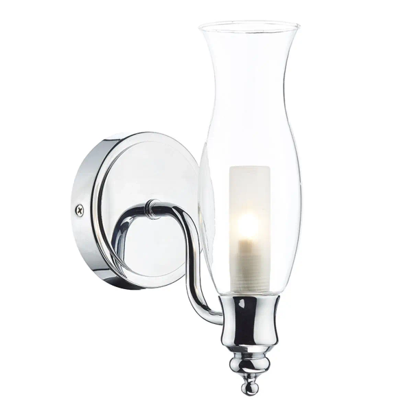 Szklana ścienna lampa do łazienki Vestry VES0750 wazon IP44 chrom