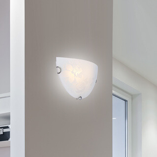 Vintage lampa ścienna Beris 11-20805 z wzorkami biała