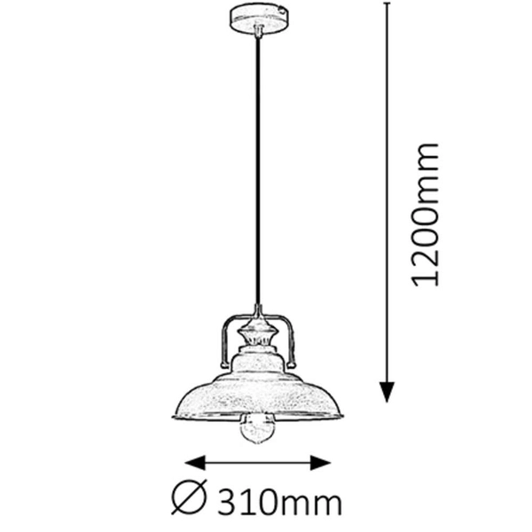 Industrialna LAMPA wisząca KYLE 2930 Rabalux metalowa OPRAWA ZWIS kopuła żarówka przewód brązowa