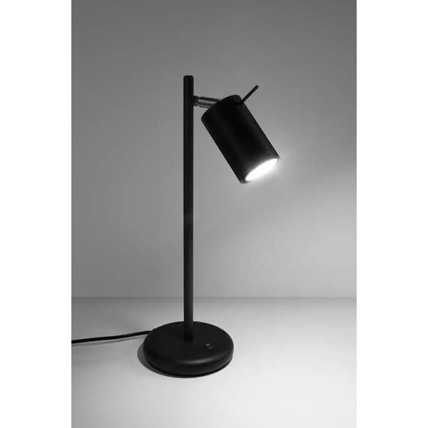 Czarna lampa stołowa SL.1091 biurowa tuba z regulacją