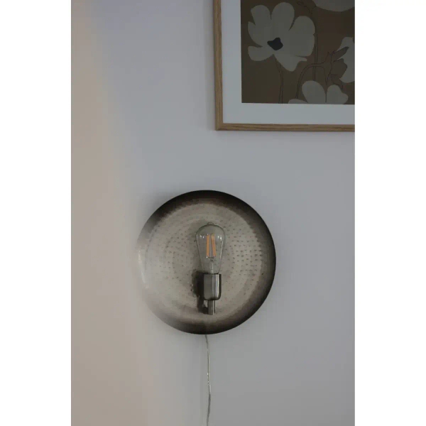 Lampa ścienna Dolium 108834 okrągła klasyczna do salonu antyczne srebro