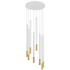 Modernistyczna LAMPA wisząca SOPEL DUE 33240 Sigma metalowa OPRAWA kaskada ZWIS sople tuby białe złote