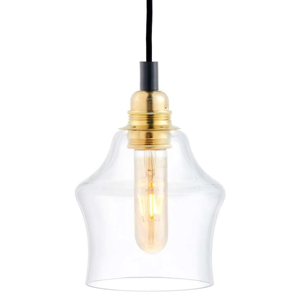 Lofrowa LAMPA wisząca LONGIS 10878505 Kaspa szklana OPRAWA skandynawski ZWIS kaskada złota przezroczysta czarna