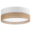 Okrągły plafon jutowy Linobianco 6577 TK Lighting z tkaniny brązowa biała