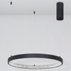 Wisząca LAMPA glamour MORON LE41723 Luces Exclusivas metalowa OPRAWA pierścień ZWIS LED 37W 3000K z krysztakami czarny