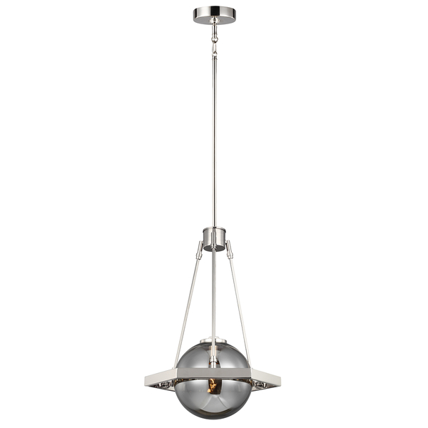 Lampa wisząca QN-HARPER-1P obręcz kula ball nikiel
