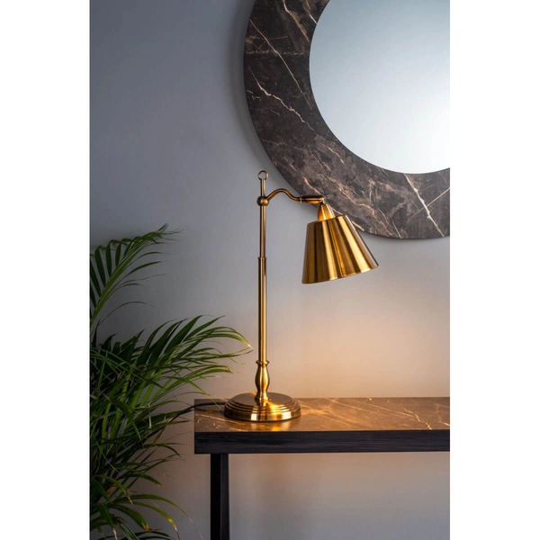 Biurkowa lampa klasyczna Kempten KEM4175 metalowa antyczny mosiądz