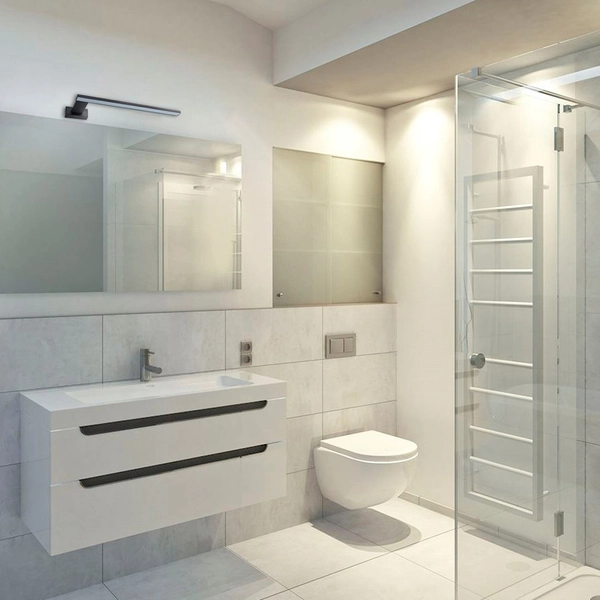 Kinkiet LAMPA ścienna SHINE ML4380 Milagro metalowa OPRAWA listwa nad lustro LED 11W 4000K do łazienki IP44 czarna