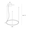 Wisząca lampa ring VISUAL czarna P0656 1xLED 22W 3000K IP44 nad wyspę