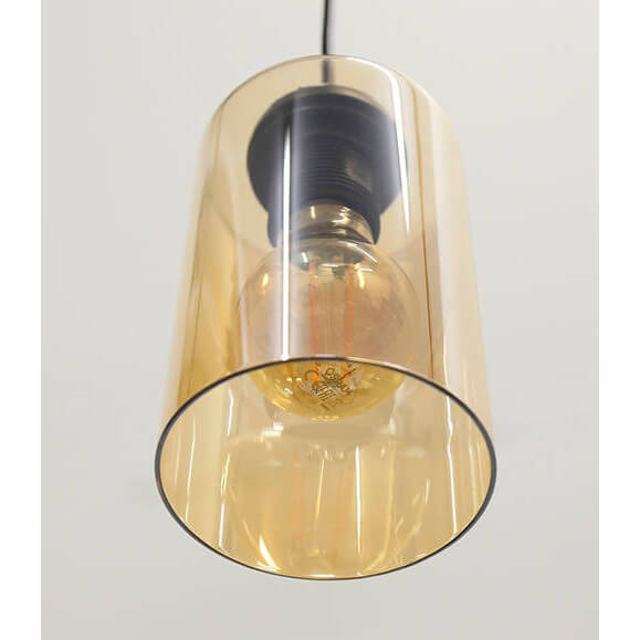 Kuchenna lampa Bistro 32-00538 szklane klosze brązowa czarna