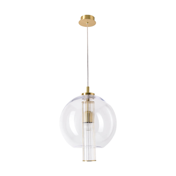Wisząca lampa Bella 1240 Zuma kula tuba przezroczysty mosiądz