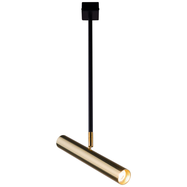 LAMPA sufitowa AKADI 0130 Amplex okrągła OPRAWA tuba metalowa czarna złota