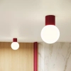 Okrągła lampa sufitowa HALO SL.1748 szklana kula IP44 biała burgundowa