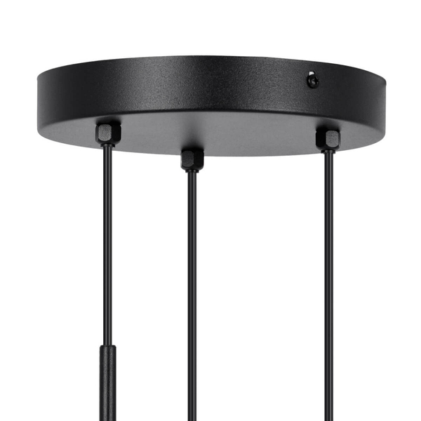 Kaskadowa lampa wisząca Neva K-5333 modernistyczna szklana metalowa czarna