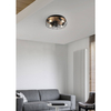 Plafon z wentylatorem VULKOR DL032-61105 RL Light loft druciak drewniany czarny