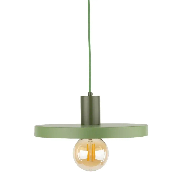 Wisząca lampa do jadalni Sila 10761 dysk zwis zielony