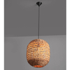 Lampa wisząca GUARDIA LE44578 owalna pleciona naturalna czarna