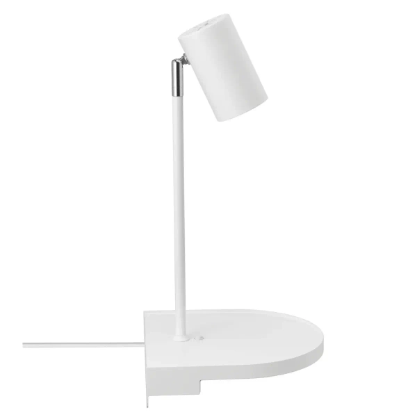 Regulowana lampa ścienna z półką CODY 2112001001 do czytania biały
