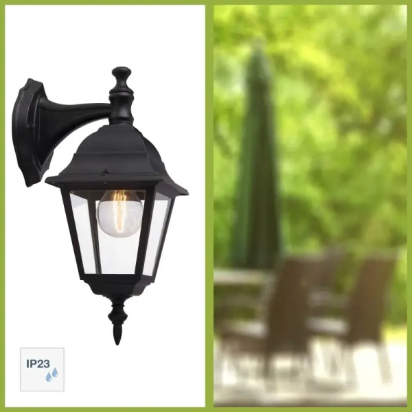 Elewacyjna lampa ścienna Newport 44282/06 latarenka IP44 czarny