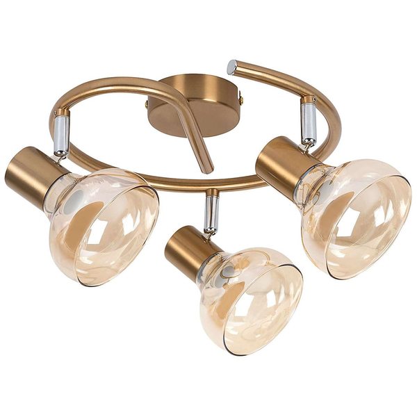 Plafon LAMPA sufitowa HOLLY 5549 Rabalux metalowa OPRAWA regulowane reflektorki szklane antyczne złoto bursztynowe