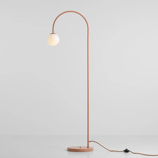 Podłogowa lampa kulista Una 1116A11 Aldex ball beżowa biała