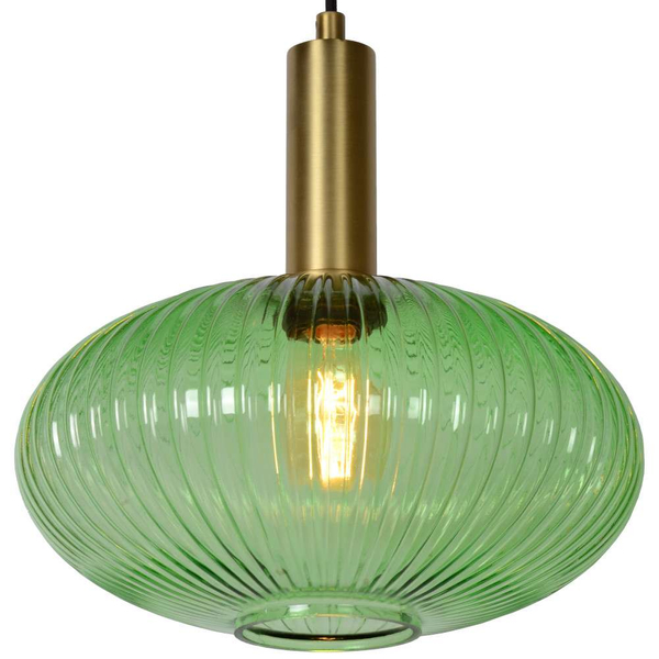 LAMPA wisząca MALOTO 45386/30/33 Lucide loftowa OPRAWA szklany zwis zielony mosiądz